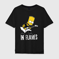 Футболка оверсайз мужская In Flames Барт Симпсон рокер, цвет: черный