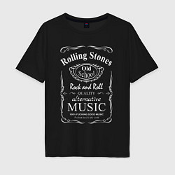Футболка оверсайз мужская Rolling Stones в стиле Jack Daniels, цвет: черный