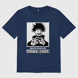 Футболка оверсайз мужская Магическая битва Мегуми Фушигуро, цвет: тёмно-синий