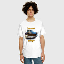 Футболка оверсайз мужская Ретро автомобиль Buick Roadmaster, цвет: белый — фото 2
