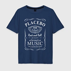 Футболка оверсайз мужская Placebo в стиле Jack Daniels, цвет: тёмно-синий