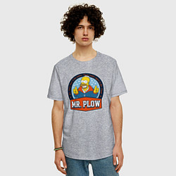 Футболка оверсайз мужская Mr Plow, цвет: меланж — фото 2