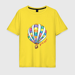 Футболка оверсайз мужская Яркий воздушный шар, цвет: желтый