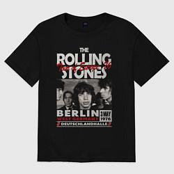 Футболка оверсайз мужская The Rolling Stones rock, цвет: черный