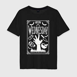 Футболка оверсайз мужская Логотип Wednesday, цвет: черный