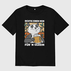 Футболка оверсайз мужская Richtig einen rein furn verein, цвет: черный
