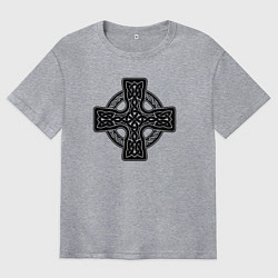 Футболка оверсайз мужская Кельтский крест, цвет: меланж