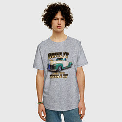 Футболка оверсайз мужская Классический пикап Chevrolet Thriftmaster, цвет: меланж — фото 2