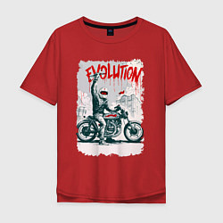 Футболка оверсайз мужская Evolution - motorcycle, цвет: красный