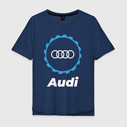 Футболка оверсайз мужская Audi в стиле Top Gear, цвет: тёмно-синий