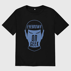 Футболка оверсайз мужская Eyebrows on geek, цвет: черный