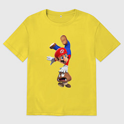 Футболка оверсайз мужская Марио на грибе, цвет: желтый