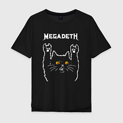 Футболка оверсайз мужская Megadeth rock cat, цвет: черный