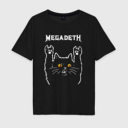 Футболка оверсайз мужская Megadeth rock cat, цвет: черный