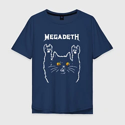 Футболка оверсайз мужская Megadeth rock cat, цвет: тёмно-синий