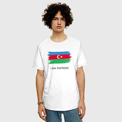 Футболка оверсайз мужская I love Azerbaijan, цвет: белый — фото 2