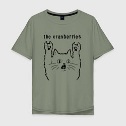 Футболка оверсайз мужская The Cranberries - rock cat, цвет: авокадо