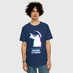 Футболка оверсайз мужская Children of Bodom glitch rock, цвет: тёмно-синий — фото 2