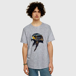 Футболка оверсайз мужская Беркут - хищная птица, цвет: меланж — фото 2