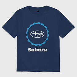 Футболка оверсайз мужская Subaru в стиле Top Gear, цвет: тёмно-синий