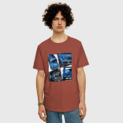 Футболка оверсайз мужская Mercedes-Benz G63 AMG Gelandewagen V1, цвет: кирпичный — фото 2