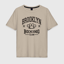 Футболка оверсайз мужская Brooklyn boxing, цвет: миндальный