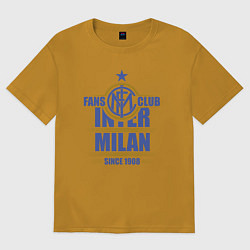 Футболка оверсайз мужская Inter Milan fans club, цвет: горчичный