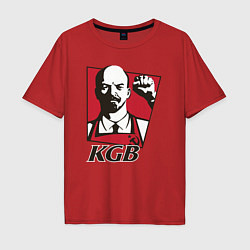 Футболка оверсайз мужская KGB Lenin, цвет: красный