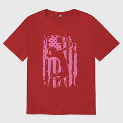 Мужская футболка оверсайз Pink USA volleyball