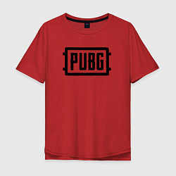 Футболка оверсайз мужская Логотип Pubg, цвет: красный