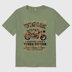 Футболка оверсайз мужская Винтажный чеппер, цвет: авокадо