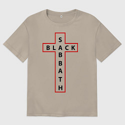 Футболка оверсайз мужская Black Sabbath, цвет: миндальный