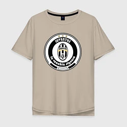 Футболка оверсайз мужская Juventus club, цвет: миндальный