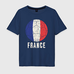 Футболка оверсайз мужская Футбол Франции, цвет: тёмно-синий