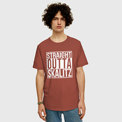 Футболка оверсайз мужская Straight outta Skalitz, цвет: кирпичный — фото 2