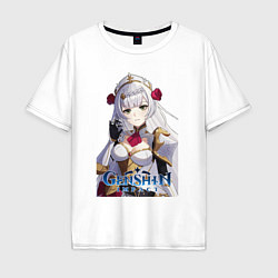 Футболка оверсайз мужская Genshin Noelle, цвет: белый