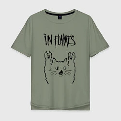 Футболка оверсайз мужская In Flames - rock cat, цвет: авокадо