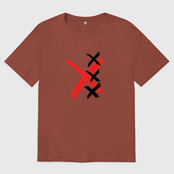 Футболка оверсайз мужская Triple-X, цвет: кирпичный