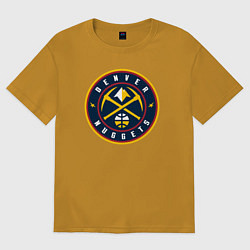 Футболка оверсайз мужская Denver Nuggets, цвет: горчичный