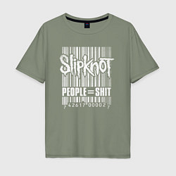 Футболка оверсайз мужская Slipknot bar code, цвет: авокадо