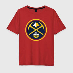 Футболка оверсайз мужская Denver Nuggets logo, цвет: красный