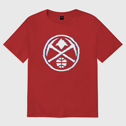 Футболка оверсайз мужская Denver Nuggets neon, цвет: красный