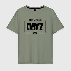 Мужская футболка оверсайз DayZ gaming champion: рамка с лого и джойстиком