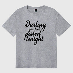 Футболка оверсайз мужская Ed Sheeran Perfect Lyrics, цвет: меланж