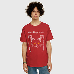 Футболка оверсайз мужская Three Days Grace rock cat, цвет: красный — фото 2