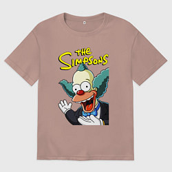 Футболка оверсайз мужская Krusty the clown, цвет: пыльно-розовый