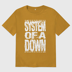 Футболка оверсайз мужская System of a down - stencil, цвет: горчичный