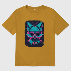 Футболка оверсайз мужская Whimsical Fox, цвет: горчичный