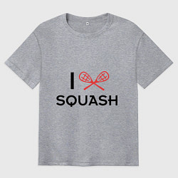 Футболка оверсайз мужская I Love Squash, цвет: меланж