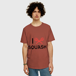 Футболка оверсайз мужская I Love Squash, цвет: кирпичный — фото 2
